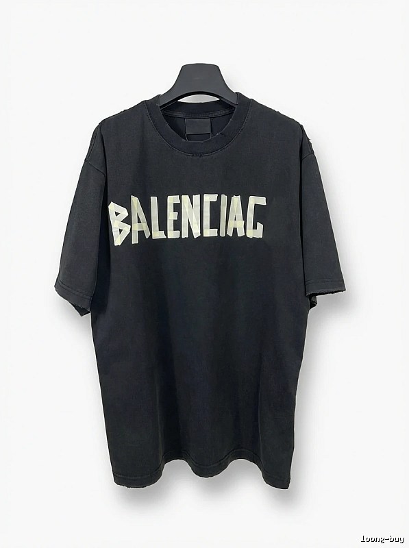 Balenciaga letter-style black T-shirt