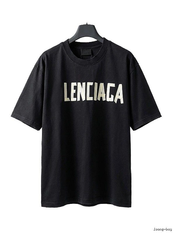 Balenciaga letter-style black T-shirt