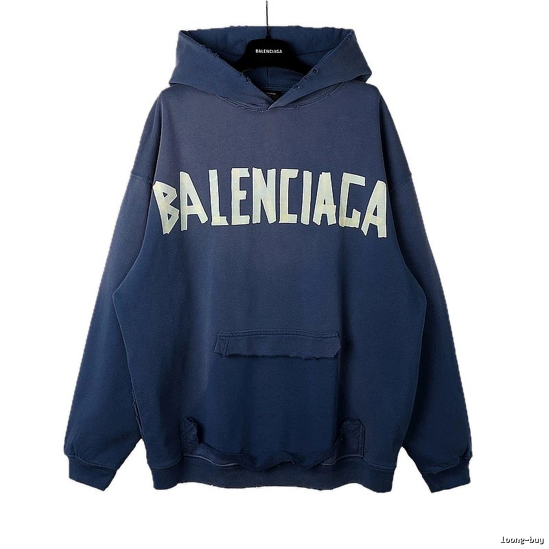 Balenciaga letter-style blue sweatshirt