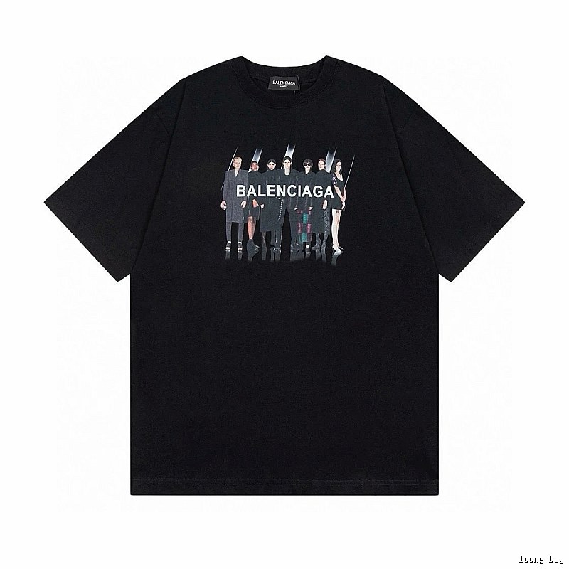 Balenciaga Portrait Print Trendy Black T-Shirt