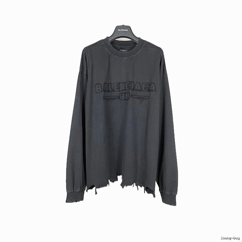 Balenciaga retro ripped black T-shirt