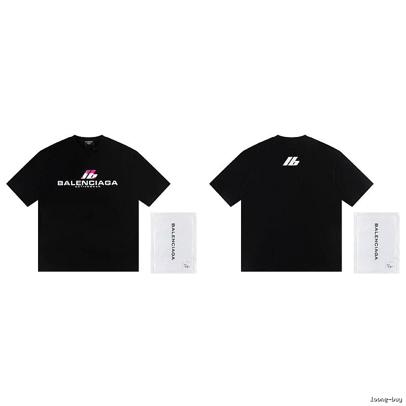 Balenciaga Sport Collection Edgy Cool Style Black Short-sleeve T-shirt