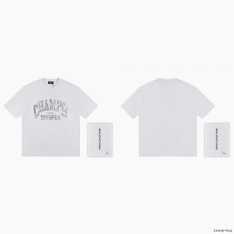 Balenciaga Vintage Distressed Lettering White T-Shirt