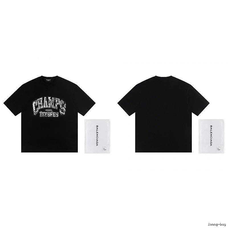 Balenciaga Vintage-style Printed Black T-Shirt