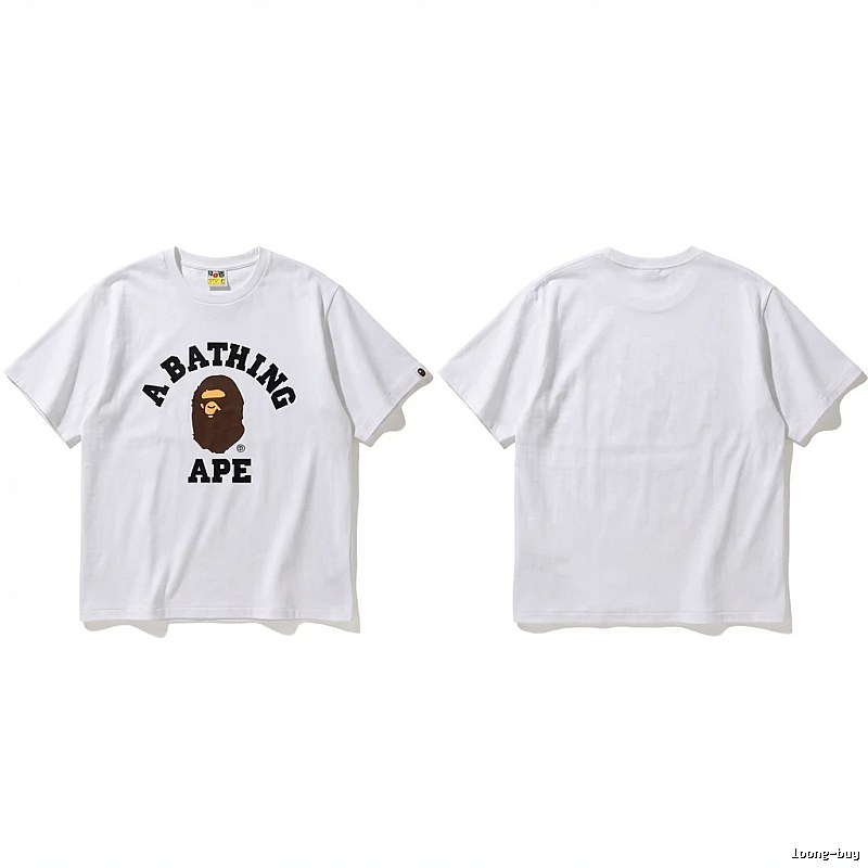 Bape ape head minimalist style white T-shirt