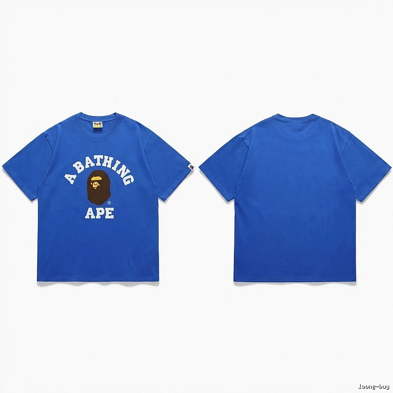 Bape Ape Head Simple Style Blue T-shirt