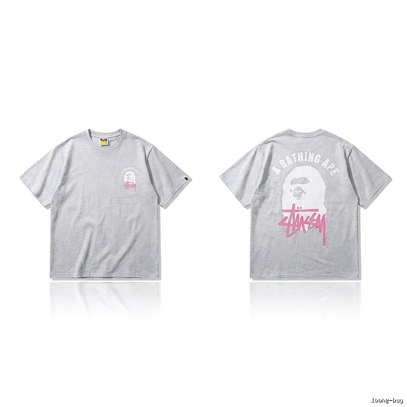 Bape Ape Head Trendy and Cool Style Gray T-shirt