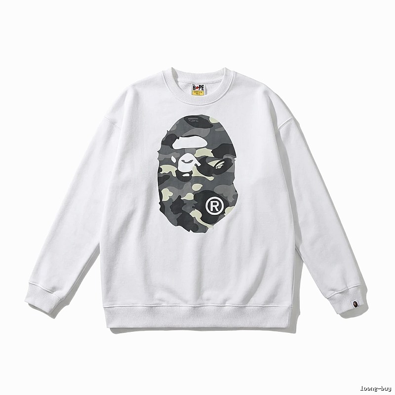 Bape Camouflage Ape Face White Sweatshirt
