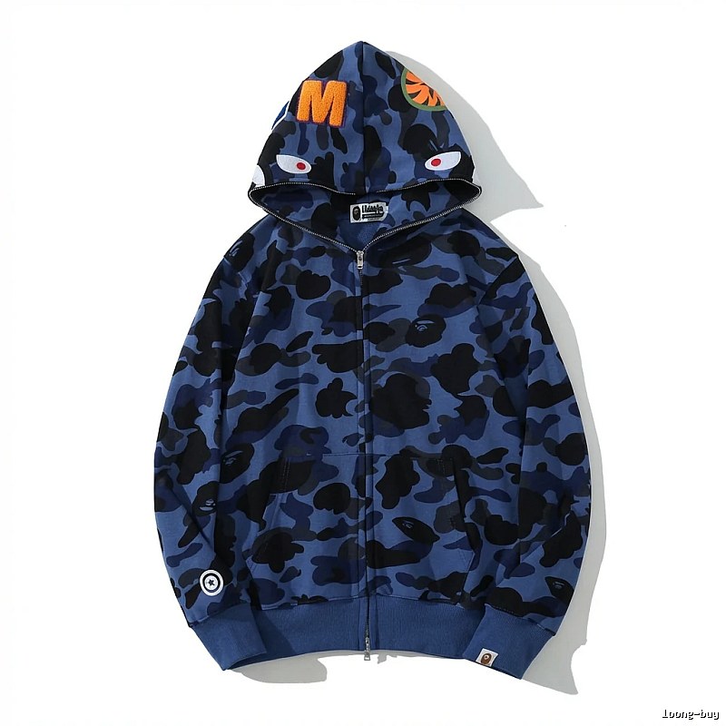 Bape camouflage-style blue sweatshirt