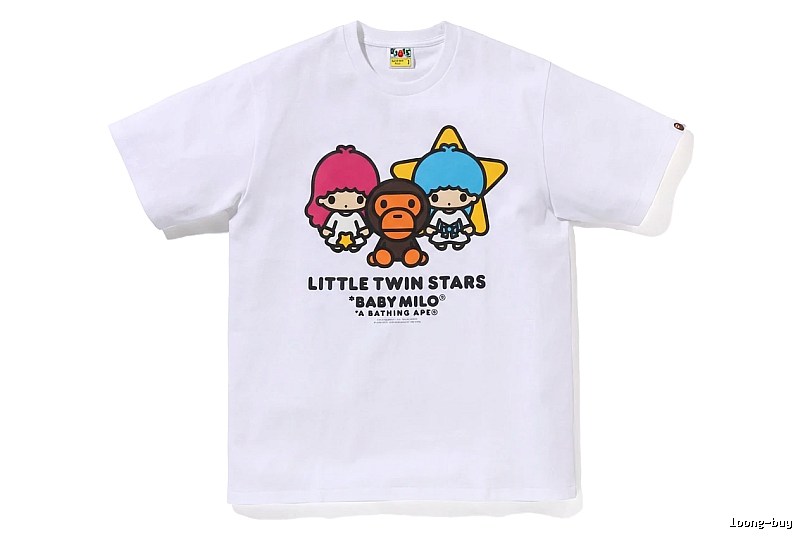 Bape cartoon and childlike white T-shirt