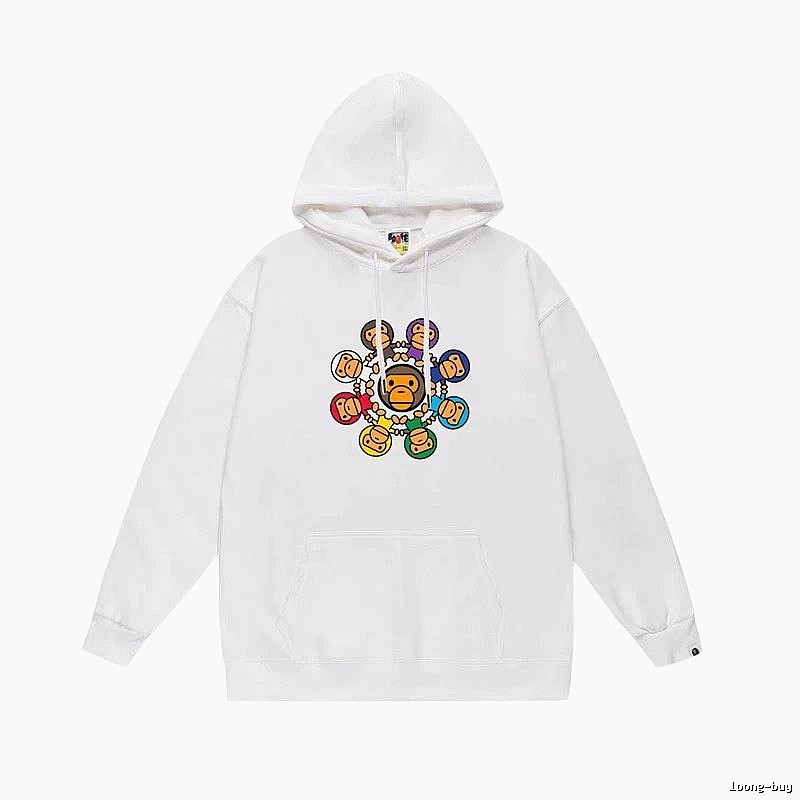 Bape cartoon trendy brand white sweatshirt