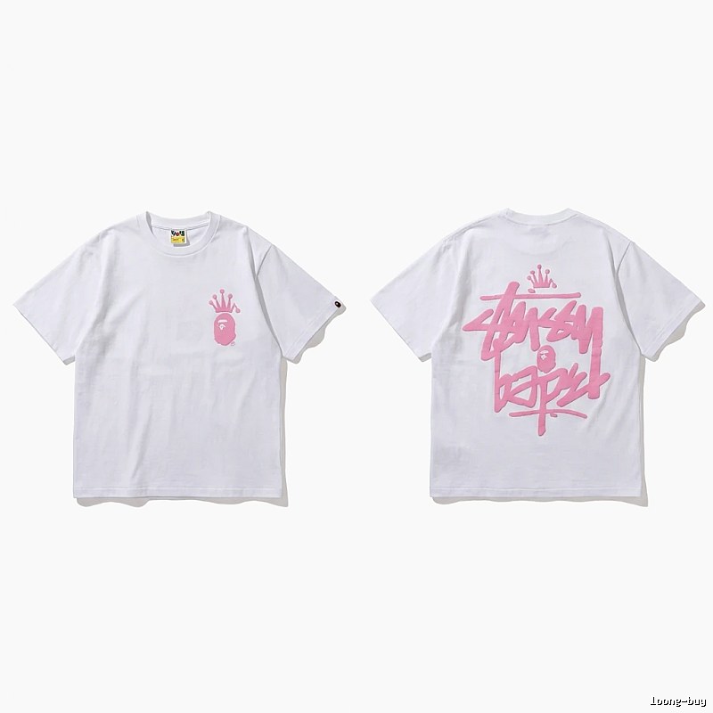 Bape Crown Graffiti Style White T-shirt