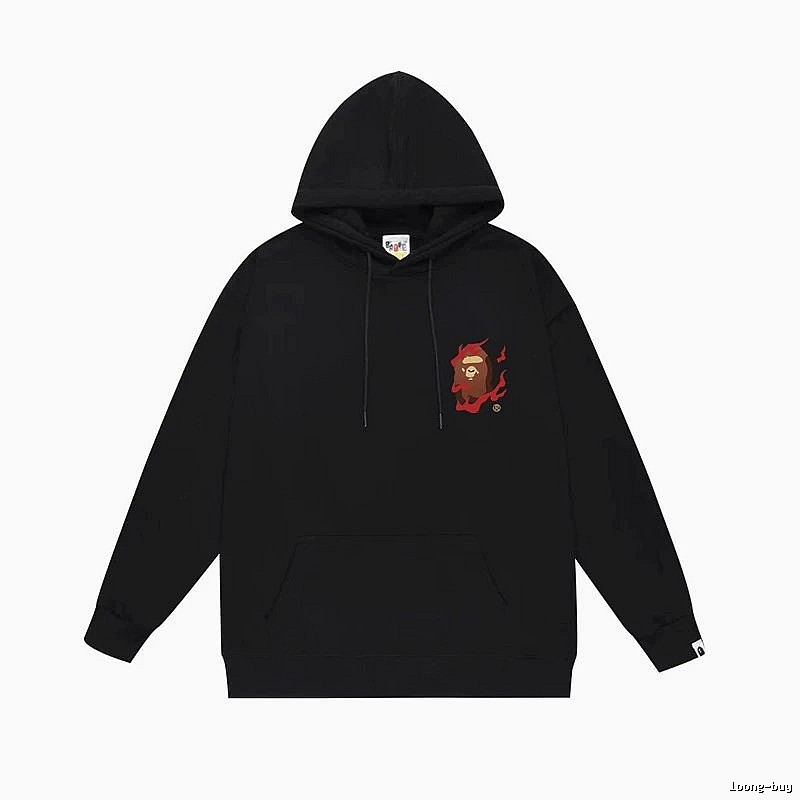 Bape Flame Wind Black Hoodie