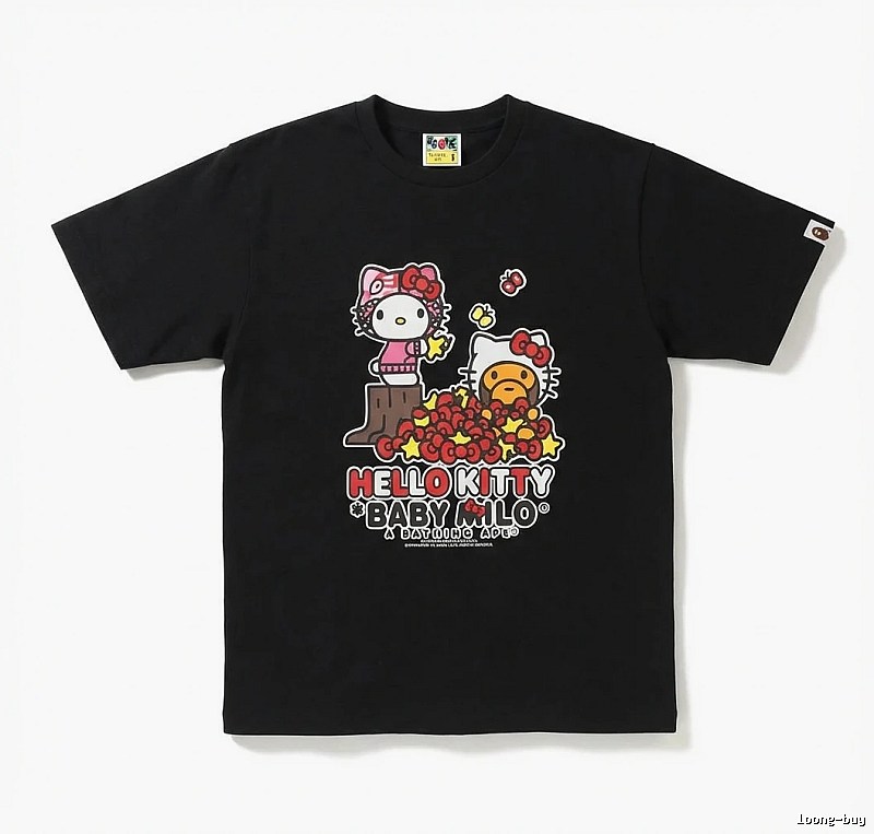 Bape Hello Kitty Co-branded Black T-shirt