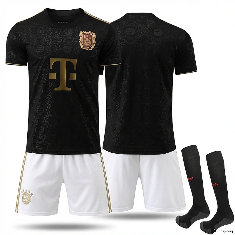 Bayern Munich black gold retro - style jersey