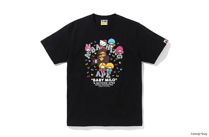 Black T-shirt with Bape cartoon prints