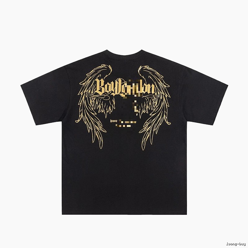 BOY LONDON Gothic Style Black T-shirt with Gold Foil Wings