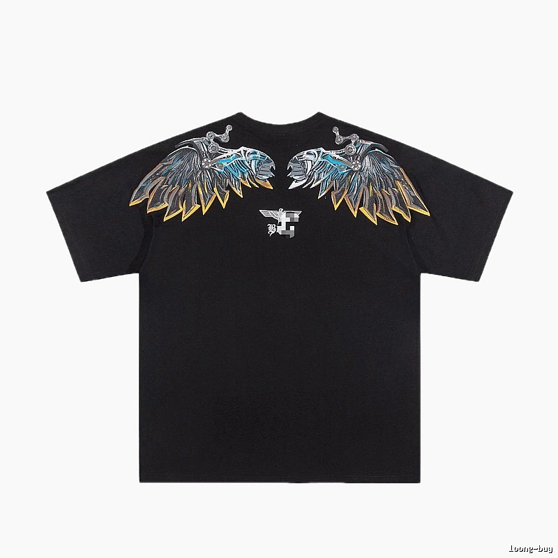 BOY Mechanical Wing Street Style Black Short Sleeve T-Shirt
