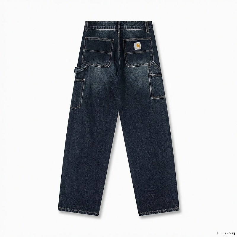 Carhartt workwear style dark denim jeans