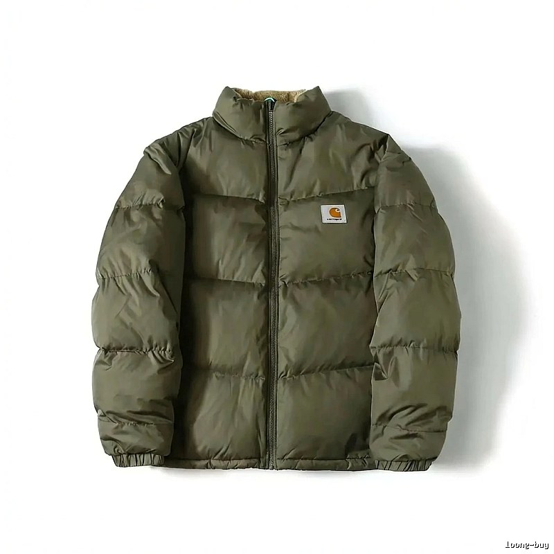 Carhartt workwear style olive green cotton-padded jacket