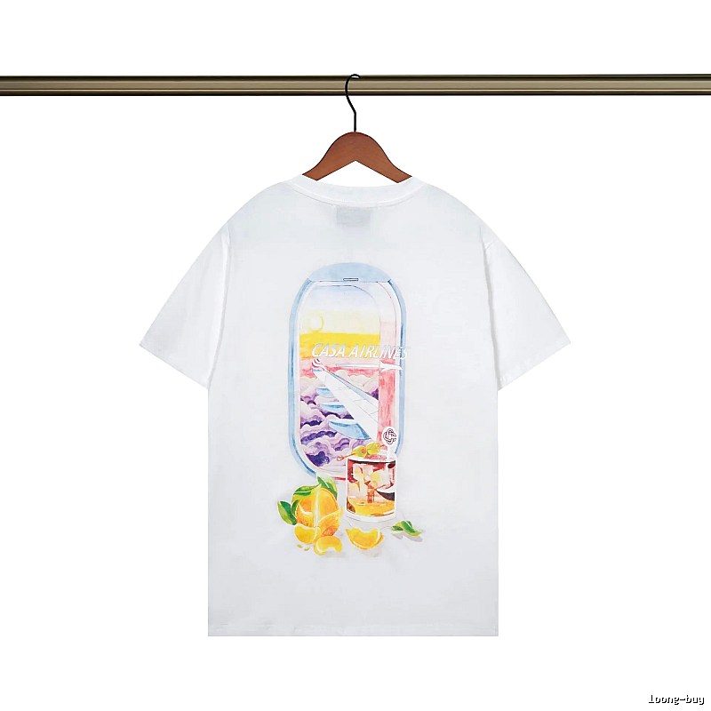 Casablanca Aviation Series Trendy Brand White T-shirt