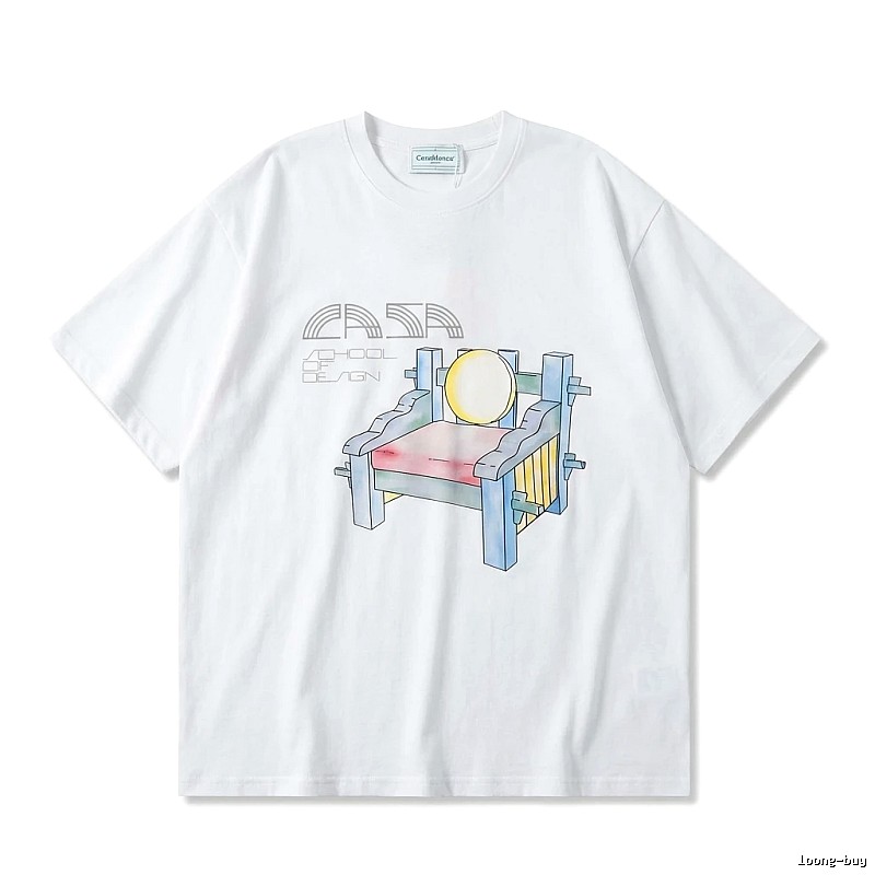 Casablanca cartoon-style white T-shirt