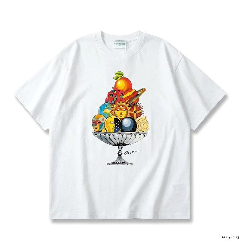 Casablanca Printed Trendy White T-shirt