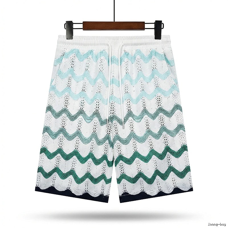 Casablanca Wave-patterned Retro Shorts