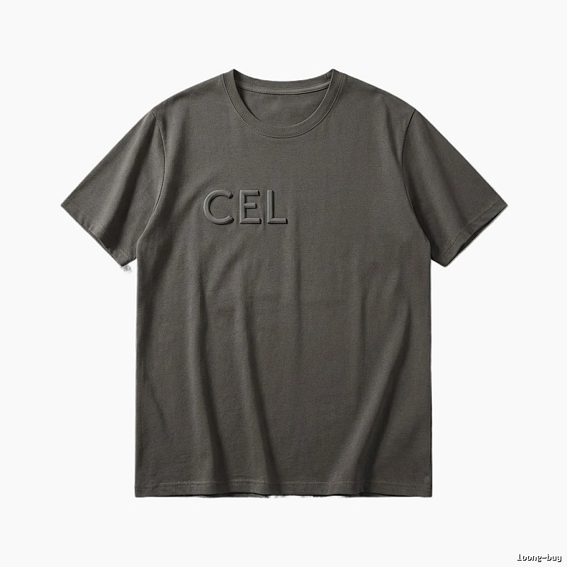 CELINE minimalist style dark gray T-shirt
