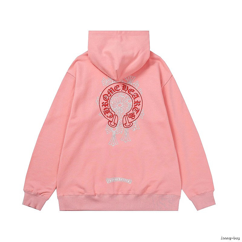 Chrome Hearts 2089-39 Pink Red Cross Graphic Hoodie Travel Pack