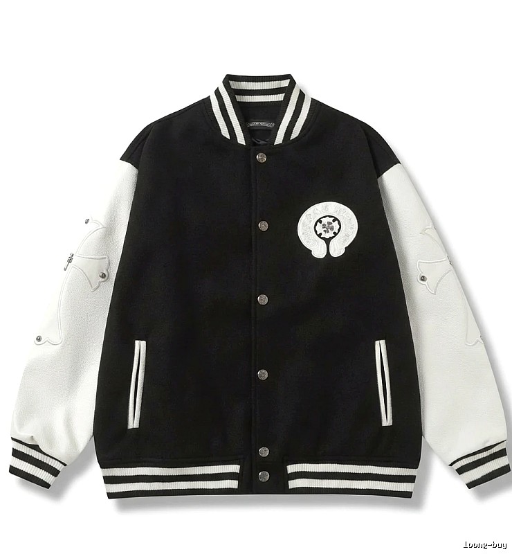 Chrome Hearts Baseball Style Black and White Jacket