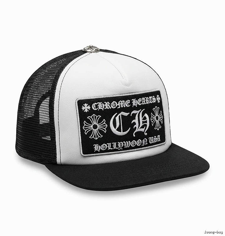 Chrome Hearts Black and White Trendy Baseball Cap