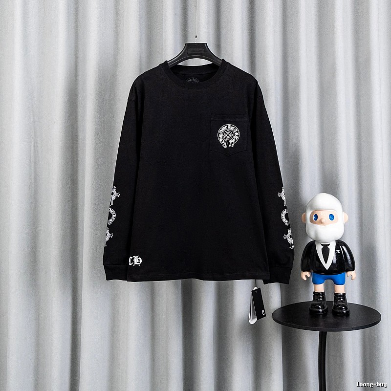 Chrome Hearts Black Long Sleeve Sweatshirt with Long Sleeve Sweatshirt for Cold Weather