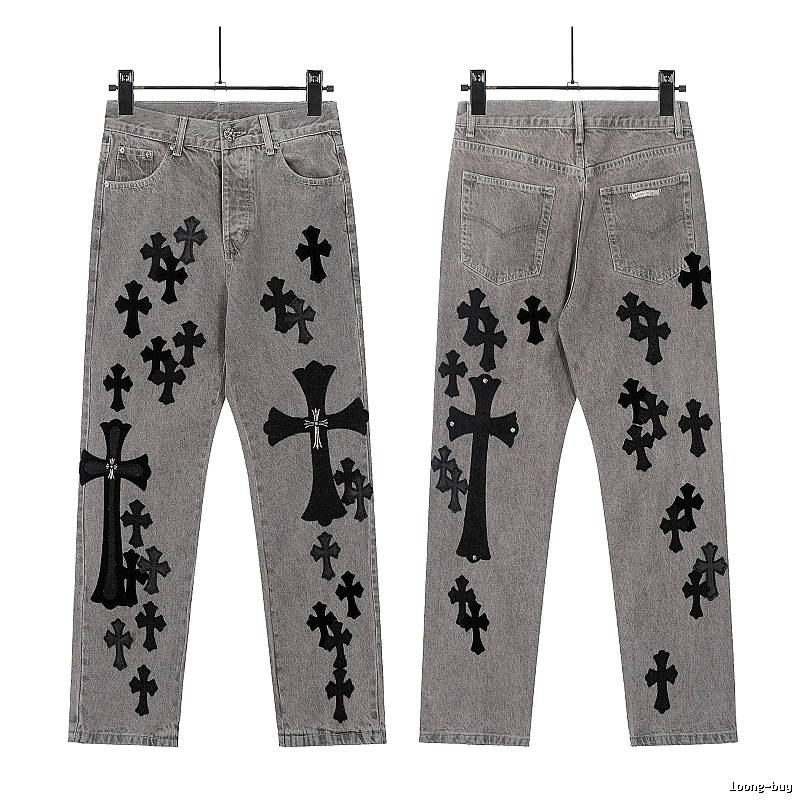 Chrome Hearts Compact Graphic jeans Light Denim Jeans for Smart Casual Looks