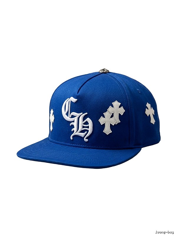 Chrome Hearts Cross Trendy Brand Blue Hat