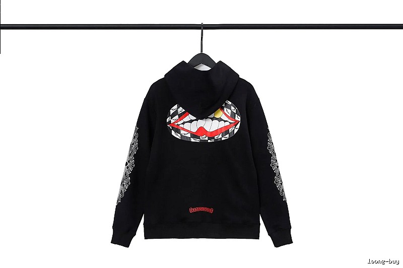 Chrome Hearts Easy Match Cross graphic hoodie Black Blue Cross for Leisure Wear