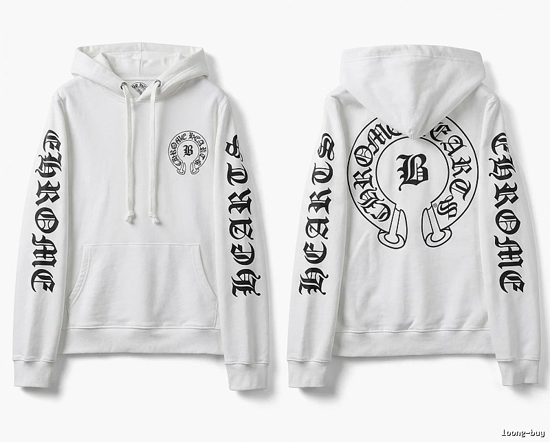 Chrome Hearts Gothic-style white hoodie