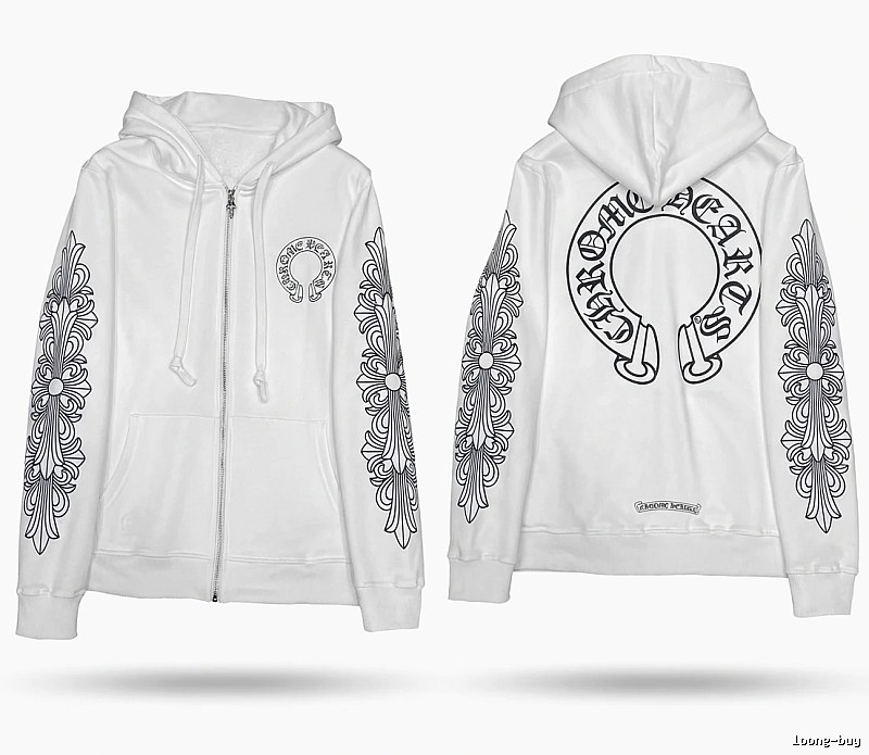 Chrome Hearts Printed Trendy and Cool Style White Hoodie
