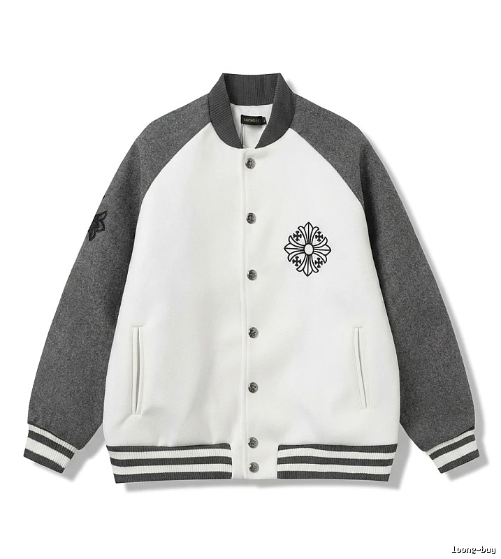 Chrome Hearts Retro Grey and White Collar Jacket