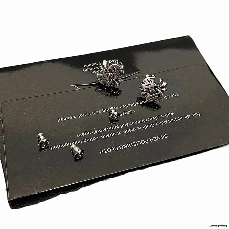Chrome Hearts Silver Retro Stud Earrings