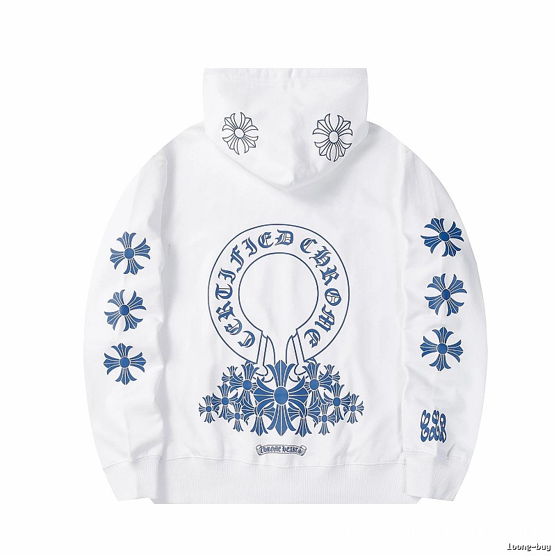 Chrome Hearts Sport Cross graphic hoodie Black Blue Cross for Collection Drops