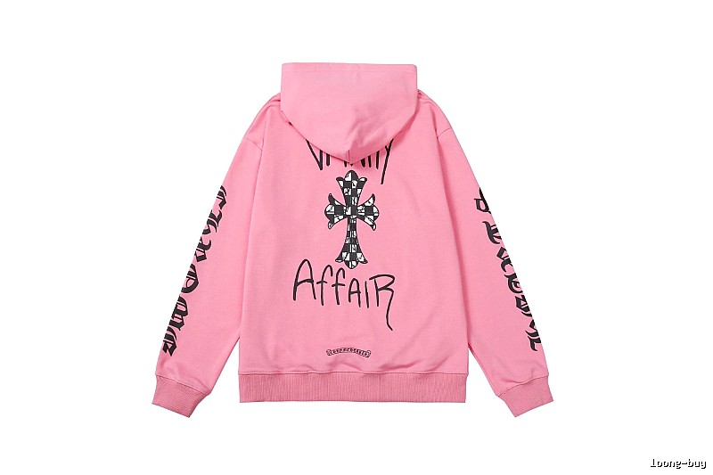 Chrome Hearts Streetwear Cross graphic hoodie Black Blue Cross with Practical Shape
