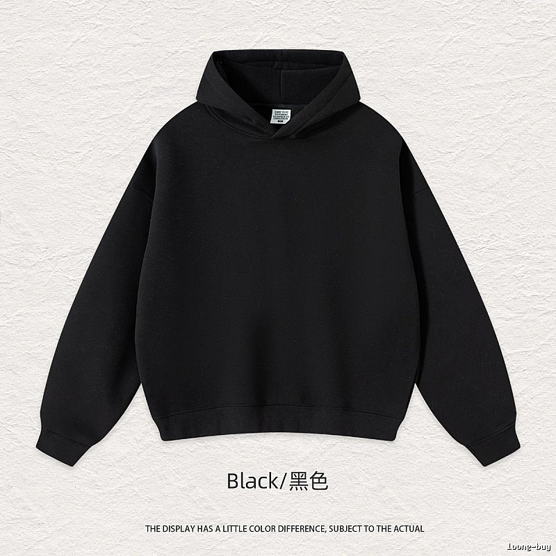 Classic Blank pullover hoodie Black Minimal A for Daily Styling