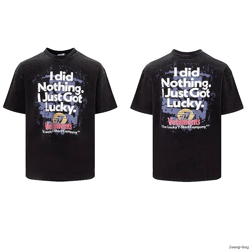 Classic Statement graphic T-shirt Black Colorful Lucky for Daily Styling