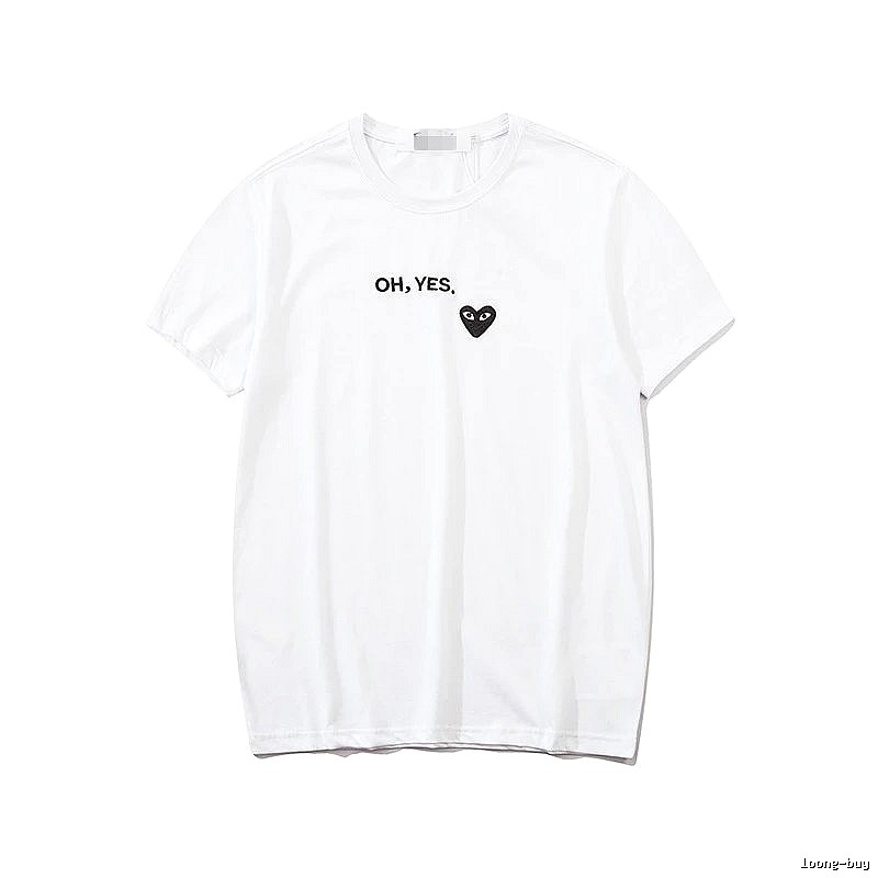 Comme des Garcons PLAY 2021-87 White Style 2187 Heart Logo T-Shirt Statement Graphic