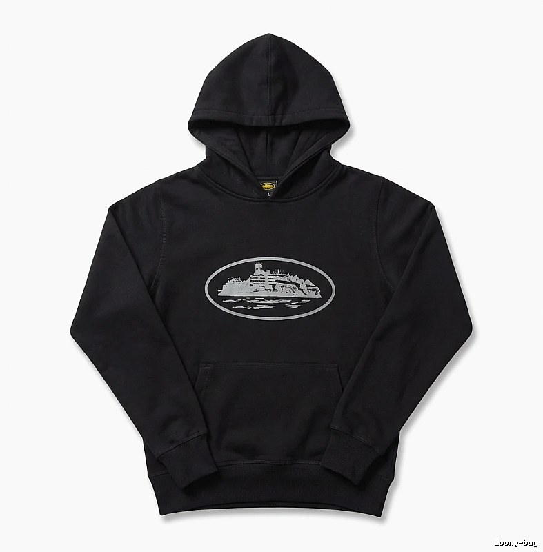 Corteiz Island Logo Minimalist Style Black Sweatshirt