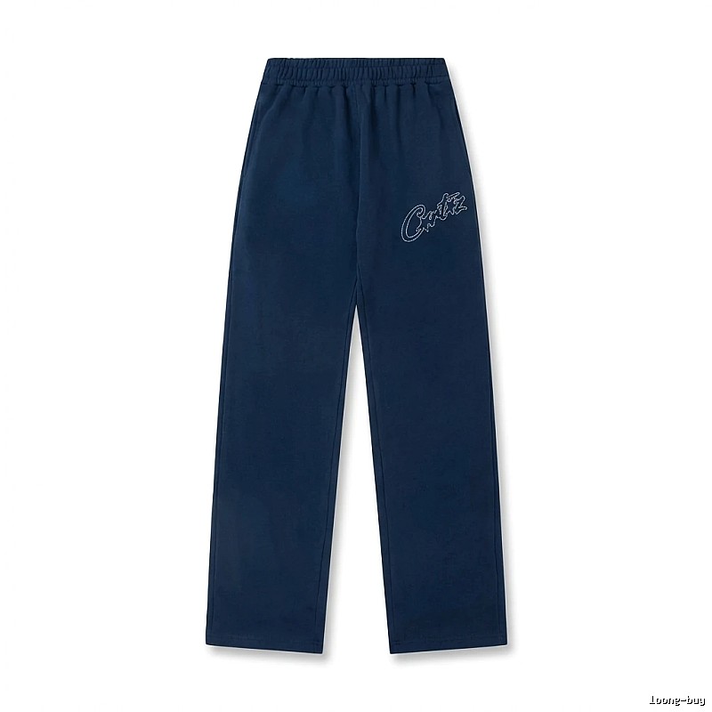 Corteiz simple style dark blue trousers