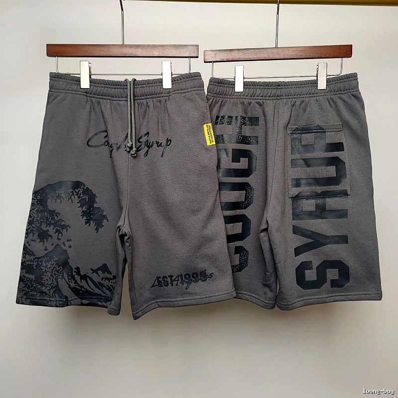 COUGH SYRUP Printed Street Style Grey Shorts