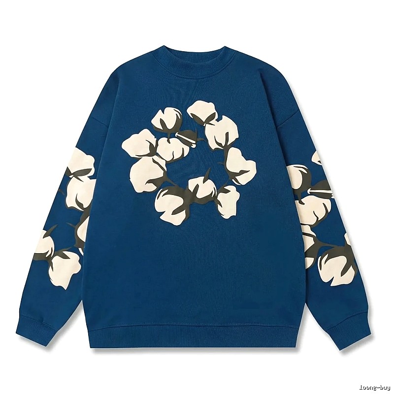 DENIM TEARS Cotton Retro Blue Sweatshirt