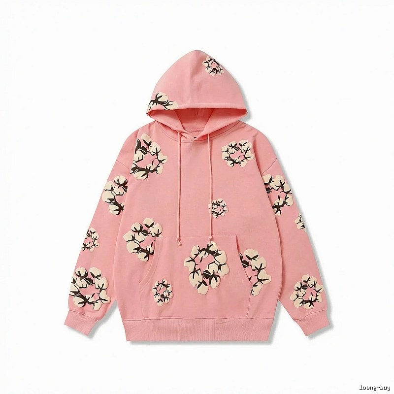 DENIM TEARS Floral Print Pink Hoodie